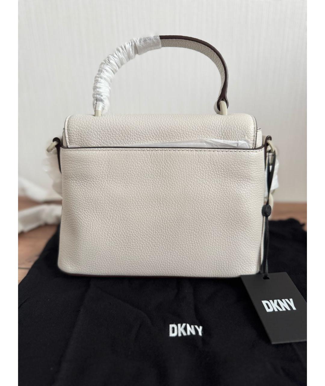 DKNY Серая кожаная сумка через плечо, фото 3