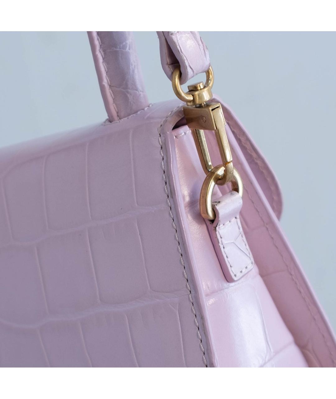 BY FAR Розовая кожаная сумка через плечо, фото 5