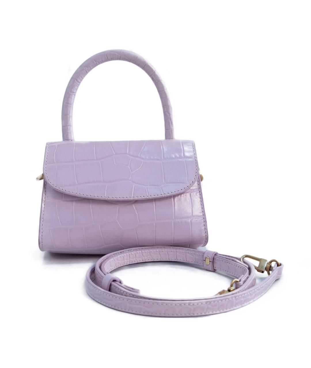 BY FAR Розовая кожаная сумка через плечо, фото 6