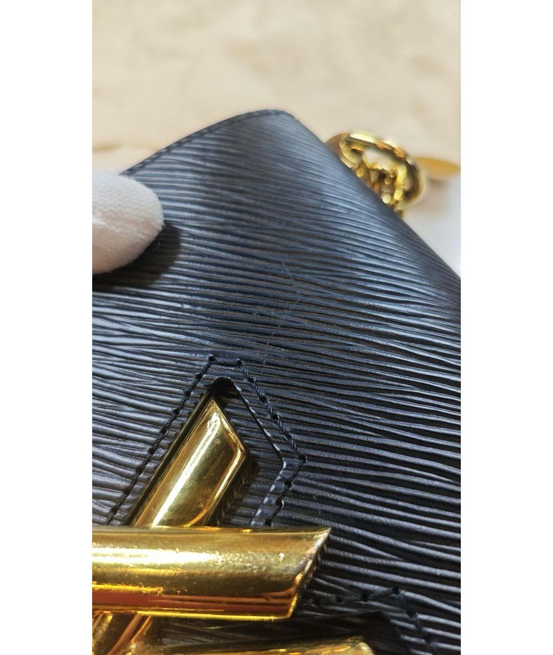 LOUIS VUITTON Черная кожаная сумка через плечо, фото 7