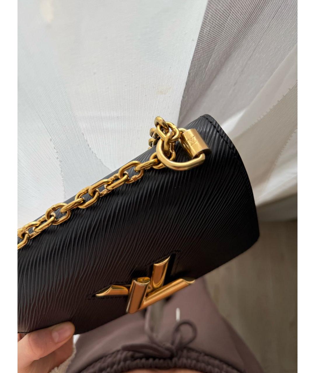 LOUIS VUITTON Черная кожаная сумка через плечо, фото 4