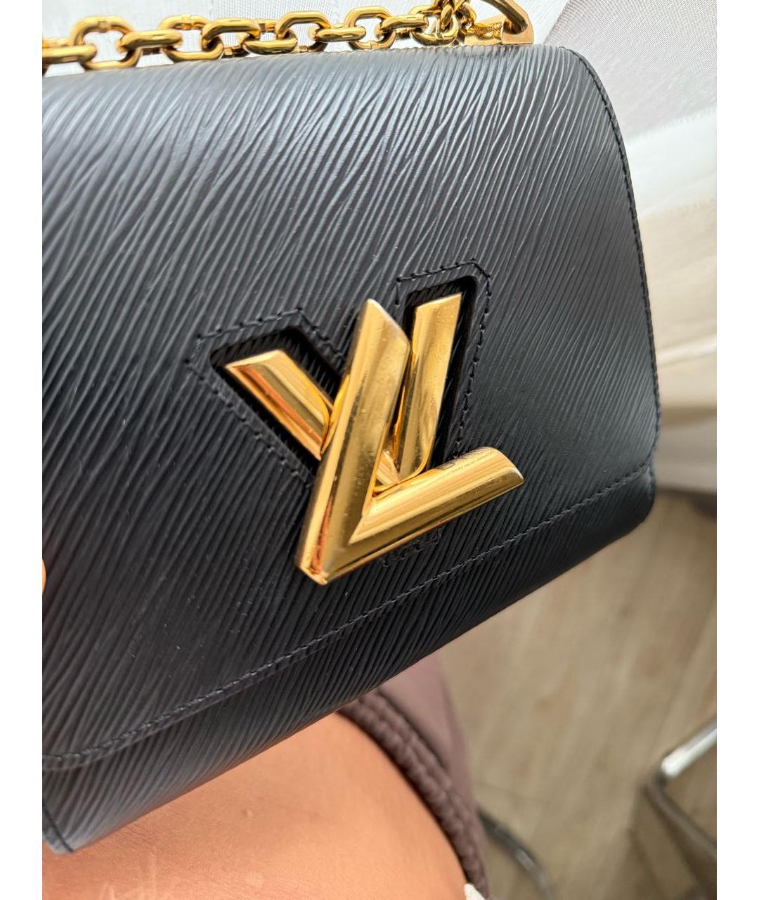 LOUIS VUITTON Черная кожаная сумка через плечо, фото 2