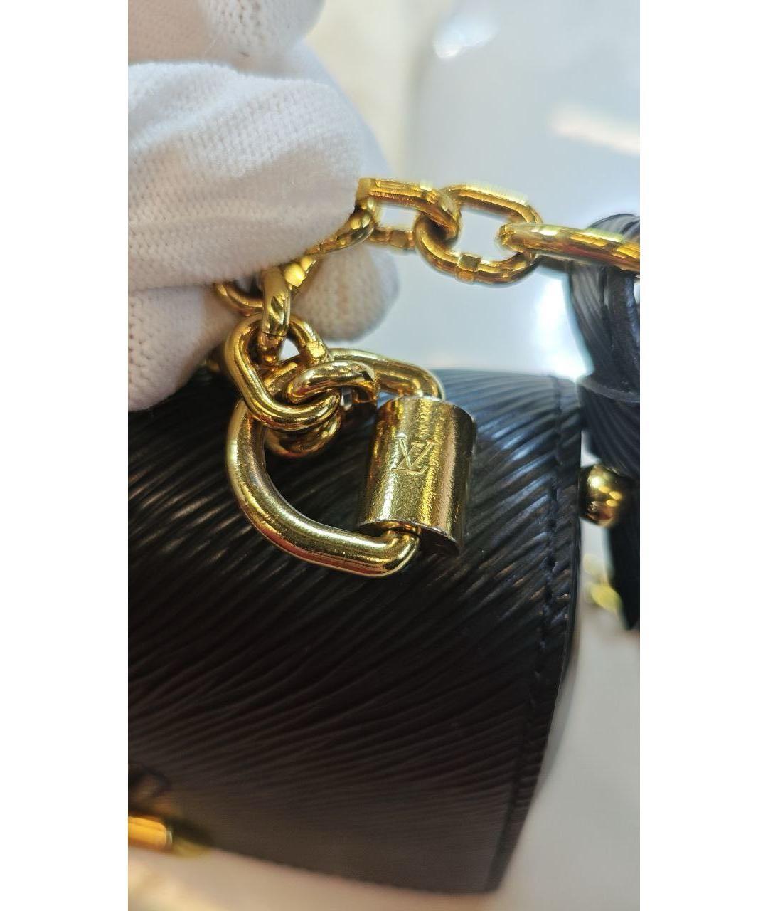 LOUIS VUITTON Черная кожаная сумка через плечо, фото 6