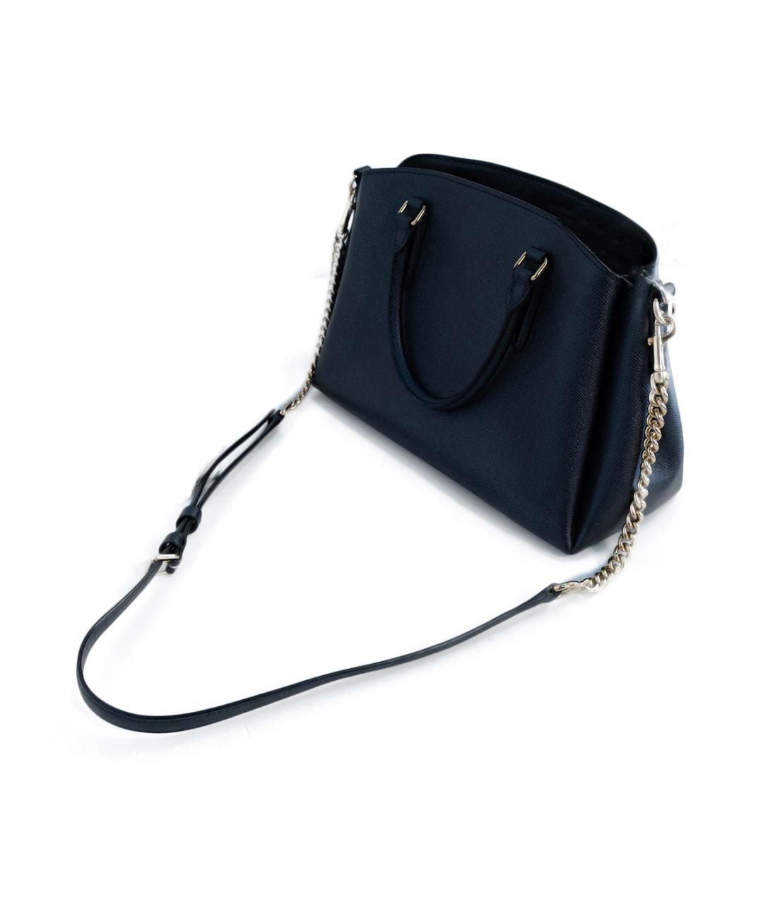 COACH Темно-синяя кожаная сумка тоут, фото 3