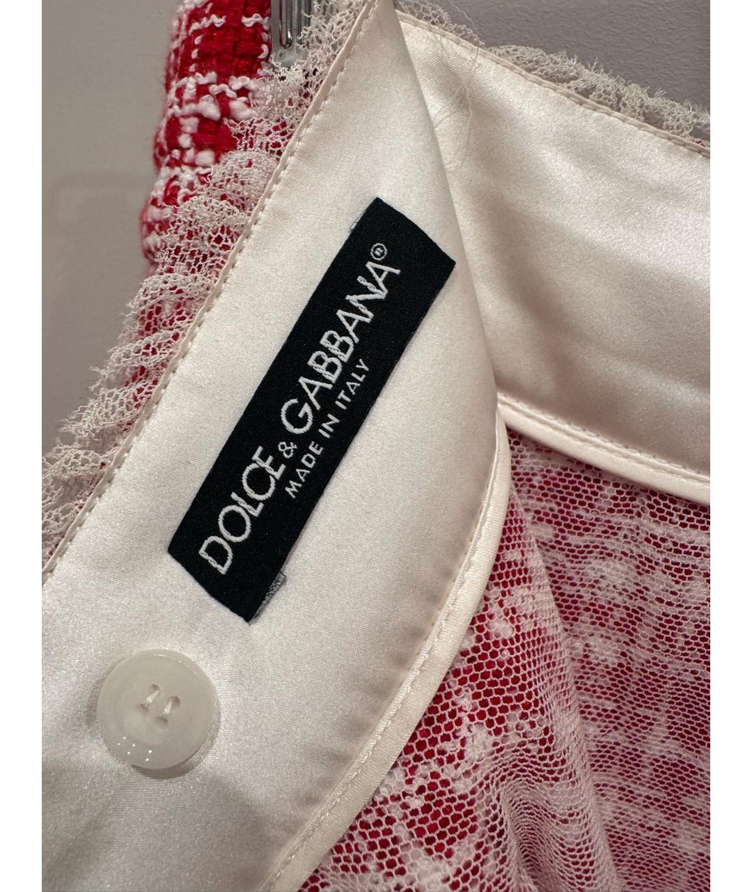 DOLCE&GABBANA Красная хлопковая юбка миди, фото 6
