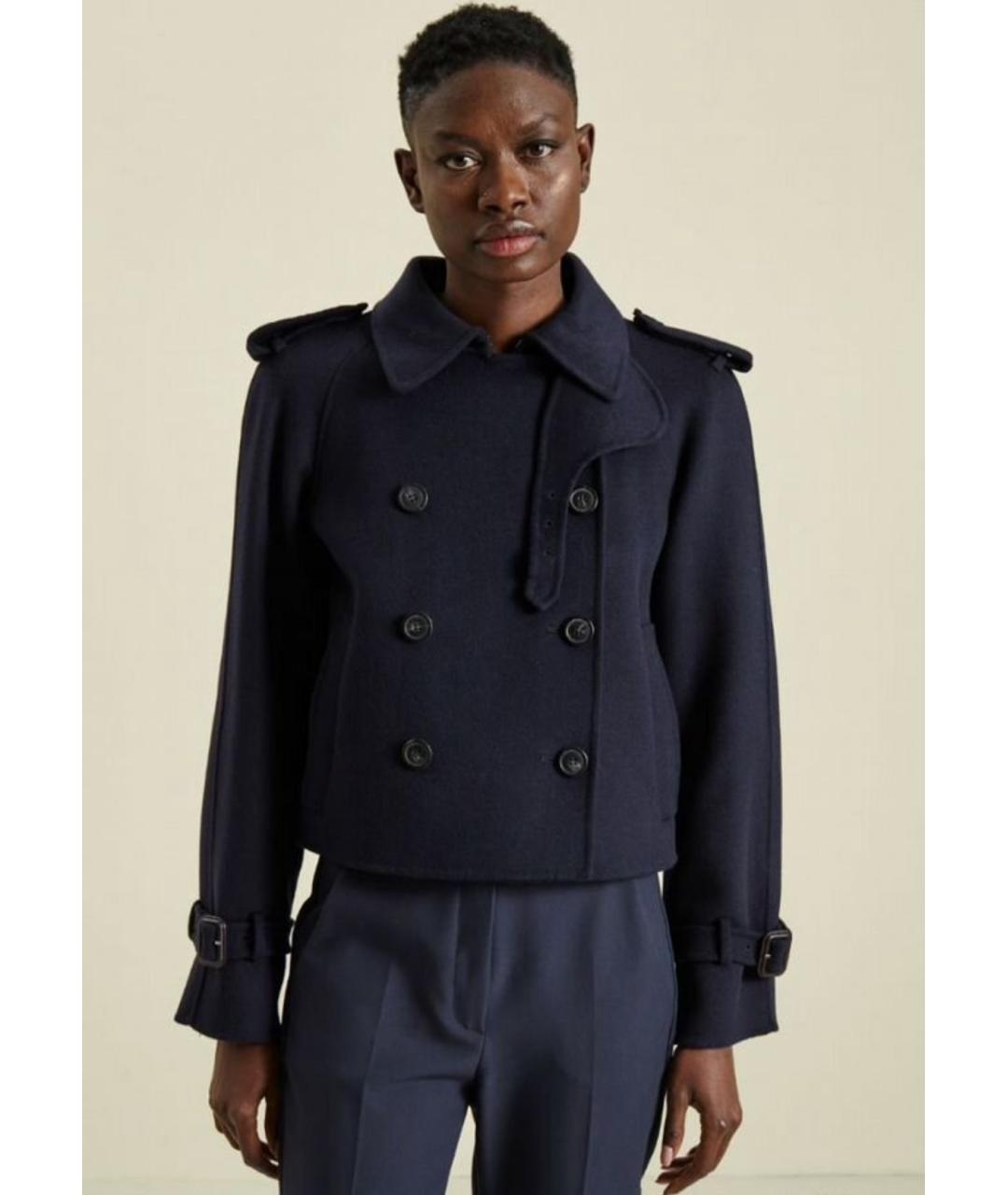 MAX MARA Синее шерстяное пальто, фото 4
