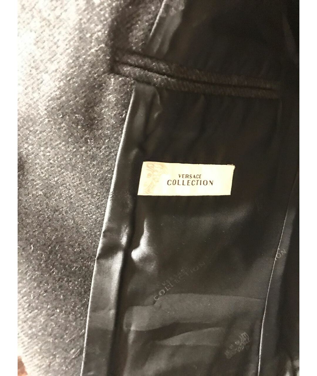 VERSACE COLLECTION Антрацитовое шерстяное пальто, фото 3