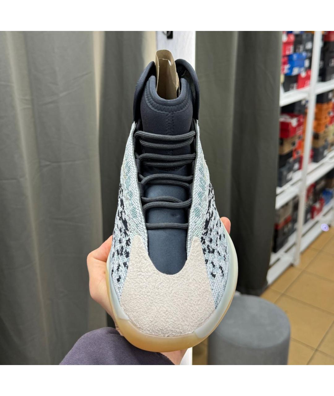 ADIDAS YEEZY Серые замшевые высокие кроссовки / кеды, фото 4