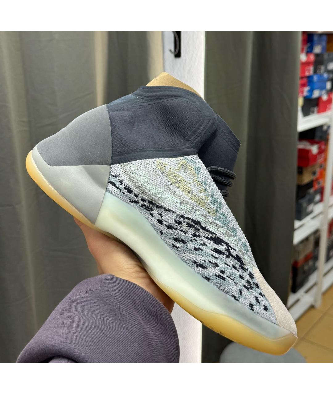 ADIDAS YEEZY Серые замшевые высокие кроссовки / кеды, фото 5
