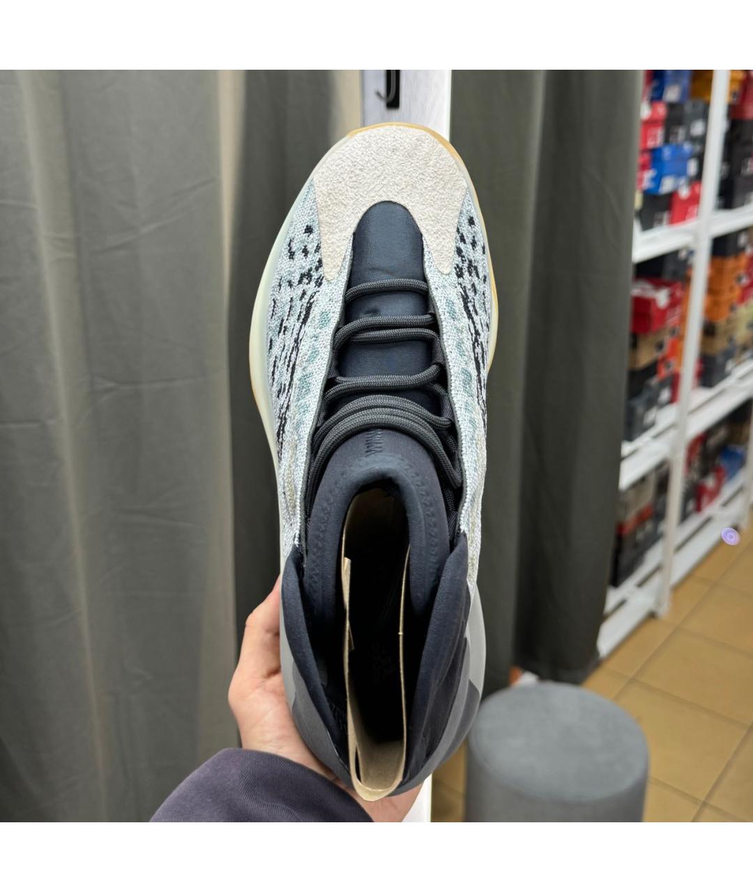 ADIDAS YEEZY Серые замшевые высокие кроссовки / кеды, фото 3