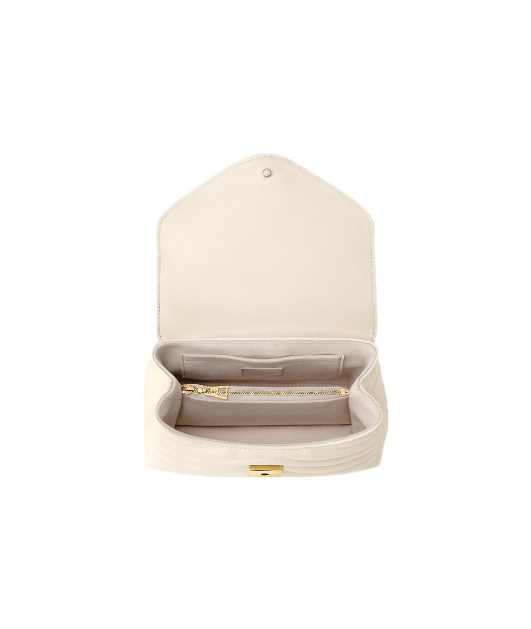 LOUIS VUITTON Белая кожаная сумка через плечо, фото 4