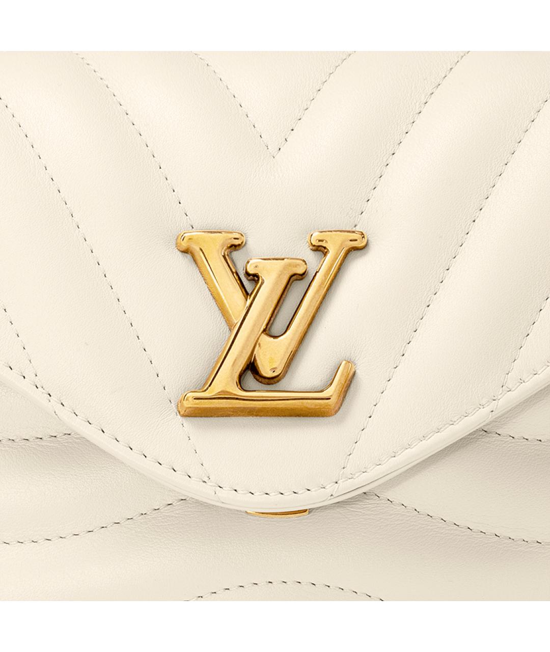 LOUIS VUITTON Белая кожаная сумка через плечо, фото 6