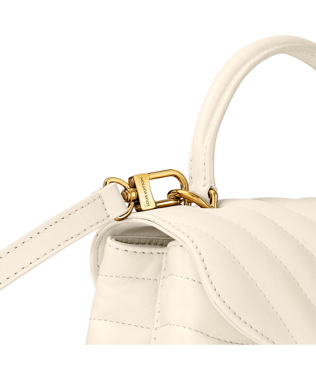 LOUIS VUITTON Белая кожаная сумка через плечо, фото 5