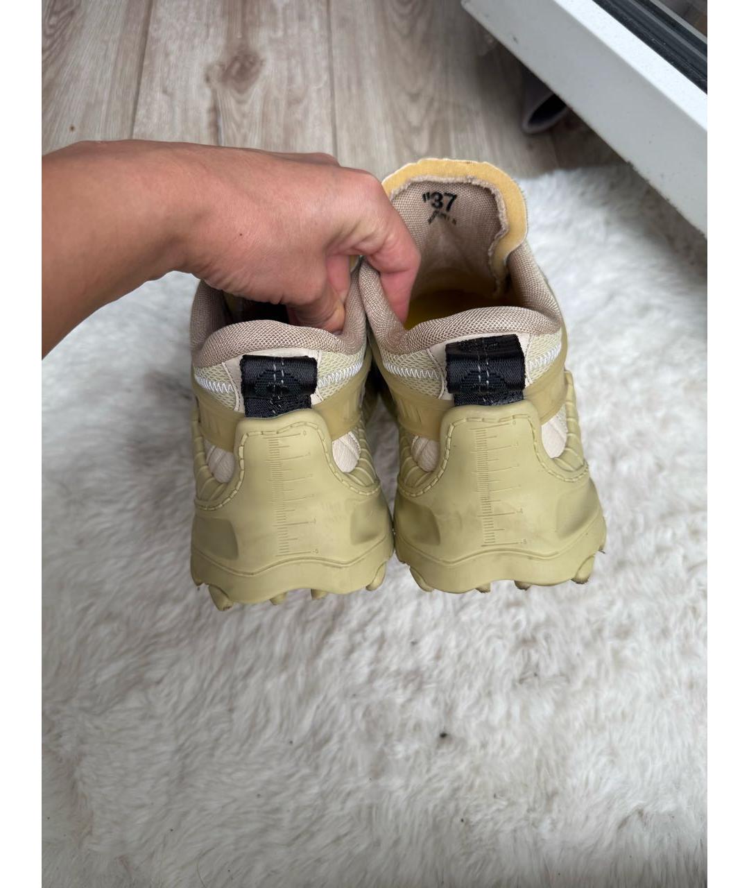 OFF-WHITE Хаки кожаные кроссовки, фото 4