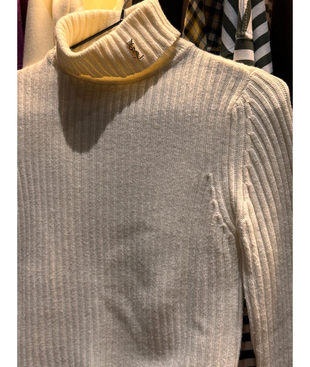 SAINT LAURENT Бежевая шерстяная водолазка, фото 6