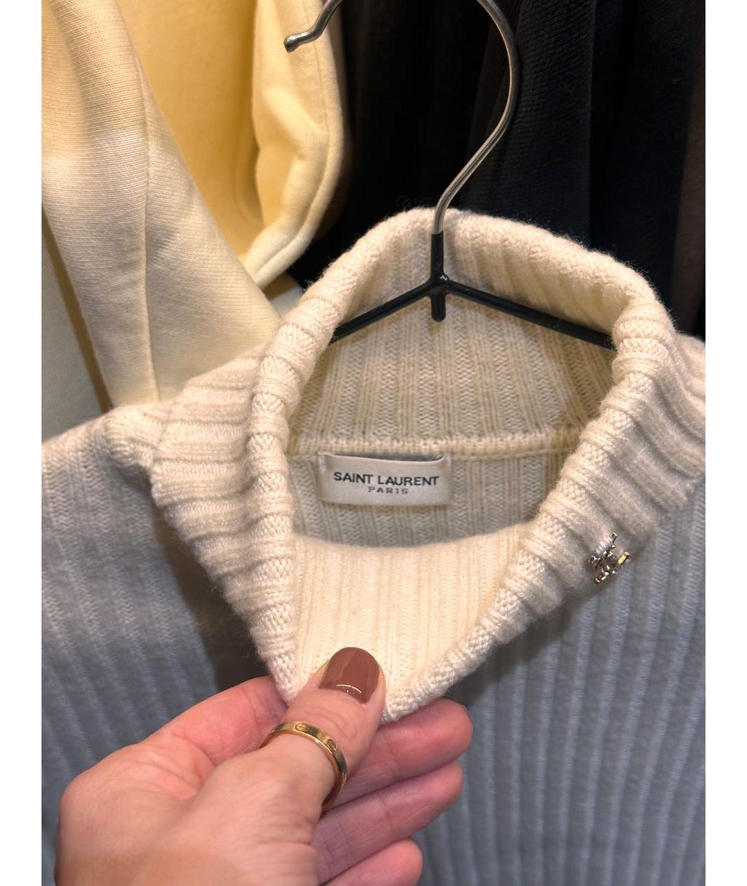 SAINT LAURENT Бежевая шерстяная водолазка, фото 4