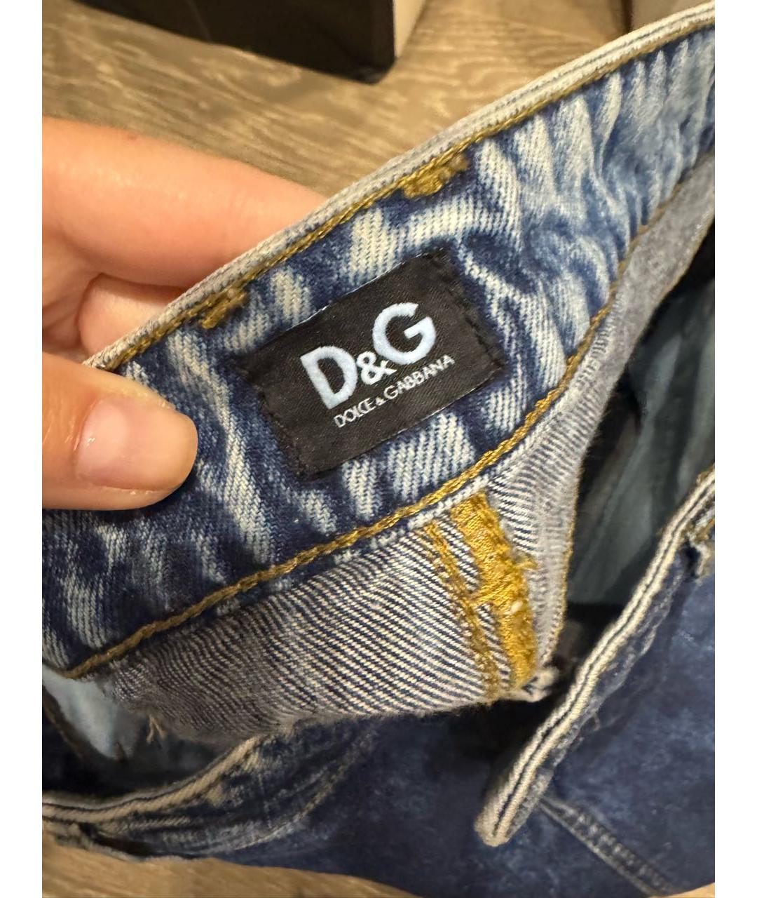 DOLCE&GABBANA Синяя деним юбка мини, фото 4