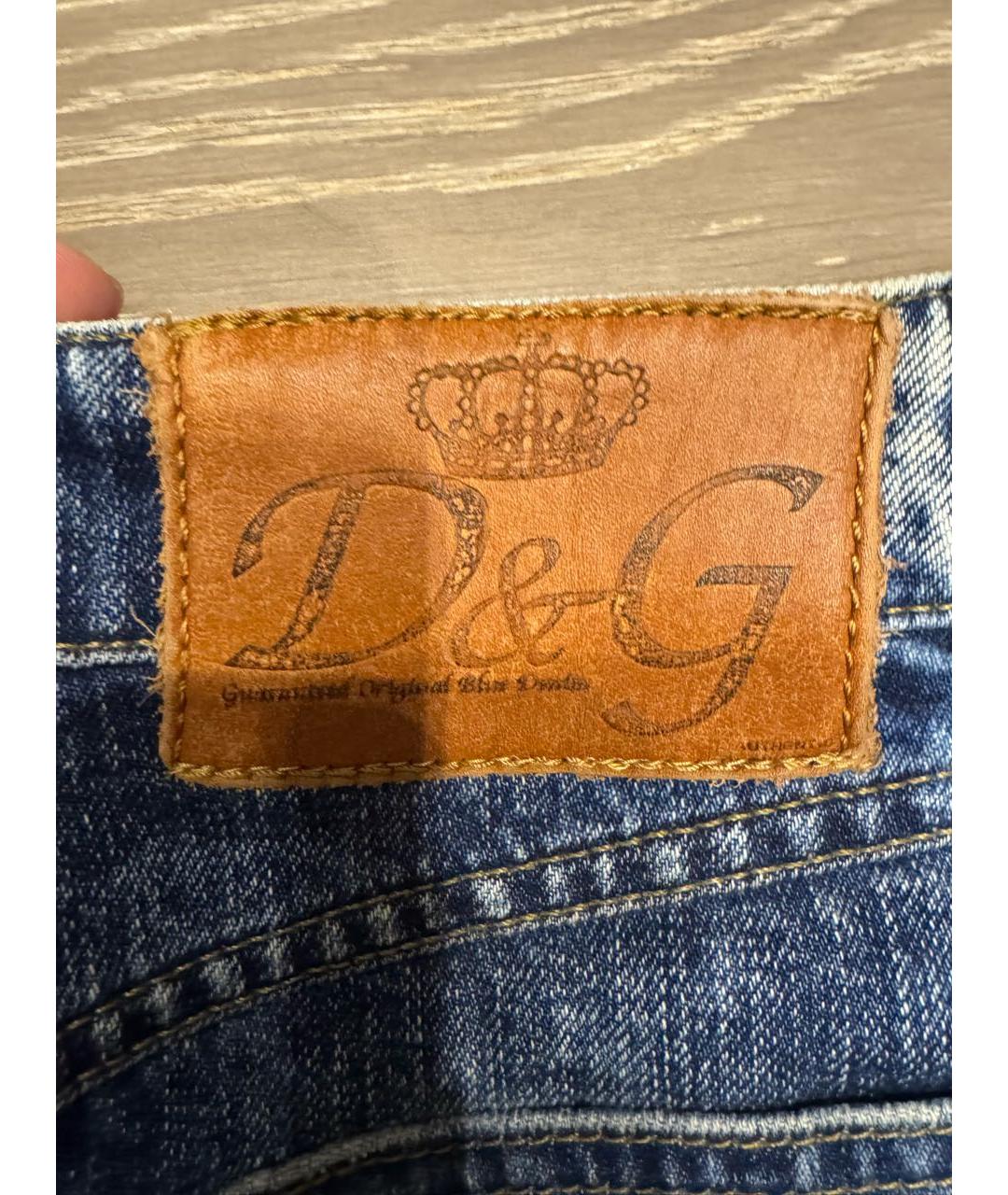 DOLCE&GABBANA Синяя деним юбка мини, фото 3