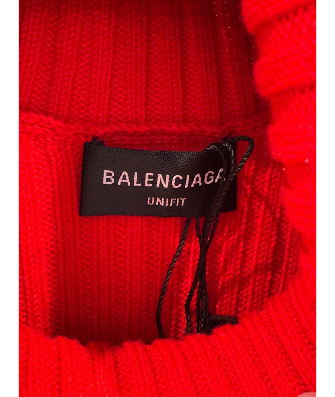 BALENCIAGA Красная хлопковая водолазка, фото 3