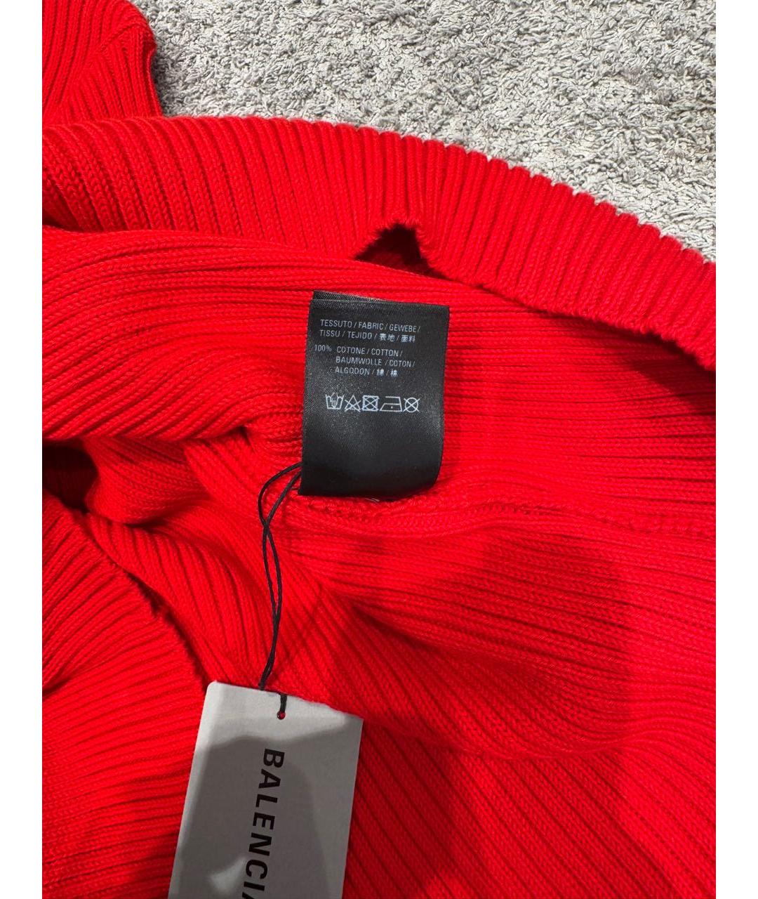 BALENCIAGA Красная хлопковая водолазка, фото 6