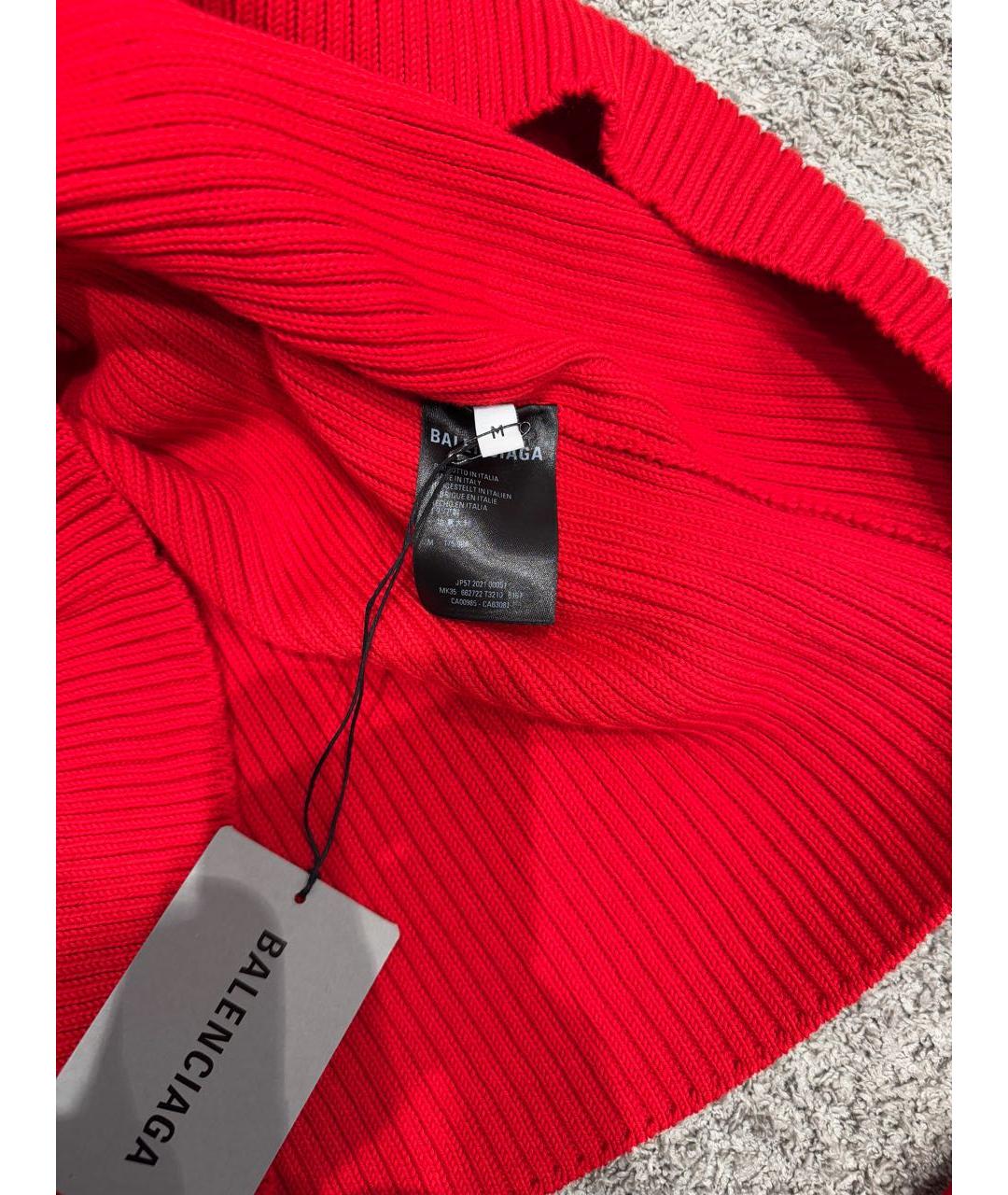 BALENCIAGA Красная хлопковая водолазка, фото 5