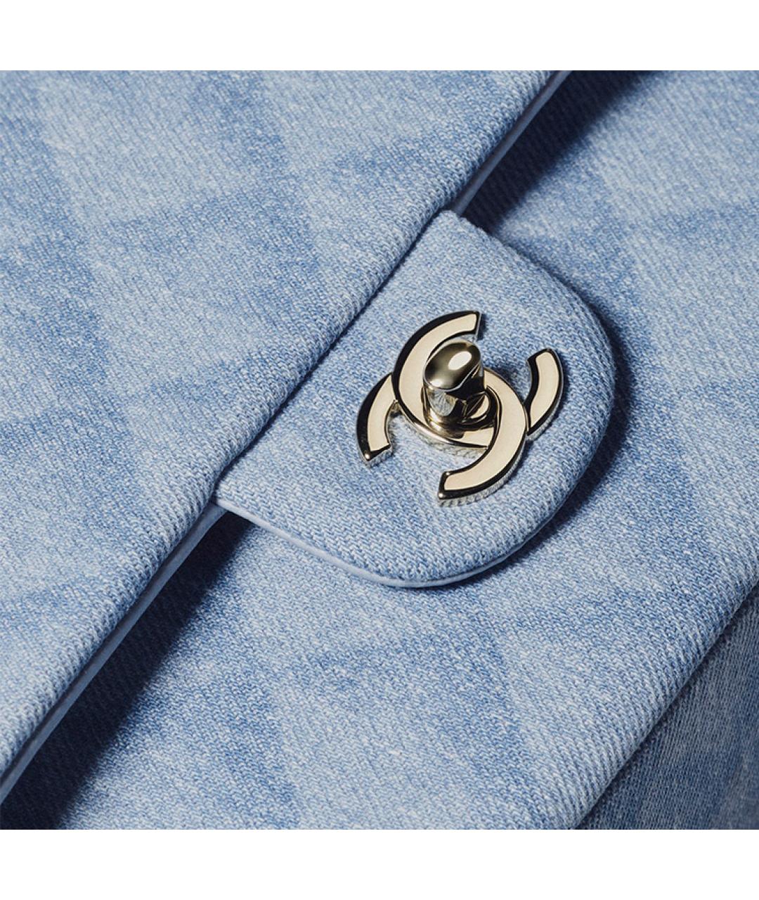CHANEL Голубая сумка через плечо, фото 6