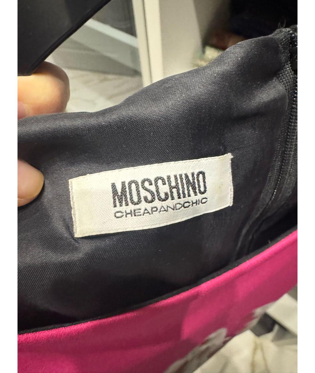 MOSCHINO Розовое вискозное коктейльное платье, фото 3