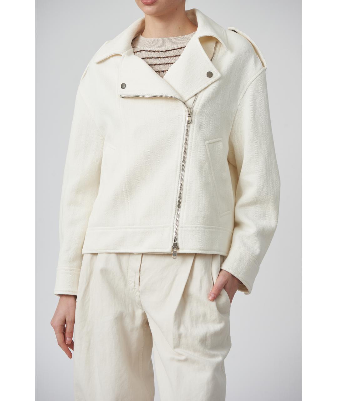 BRUNELLO CUCINELLI Белая хлопковая куртка, фото 2