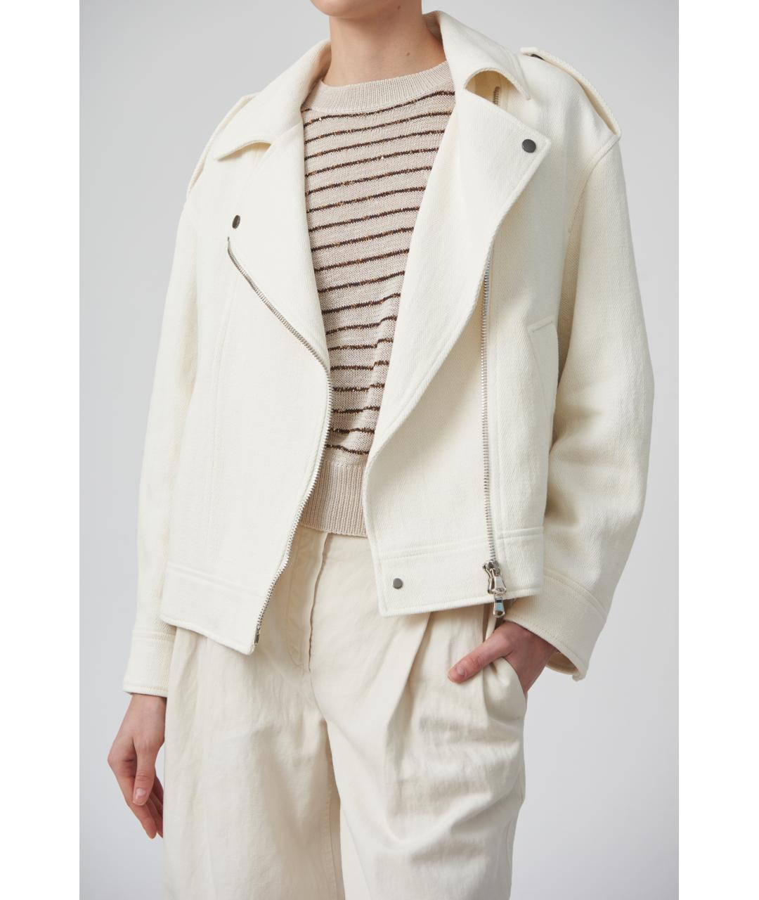 BRUNELLO CUCINELLI Белая хлопковая куртка, фото 4