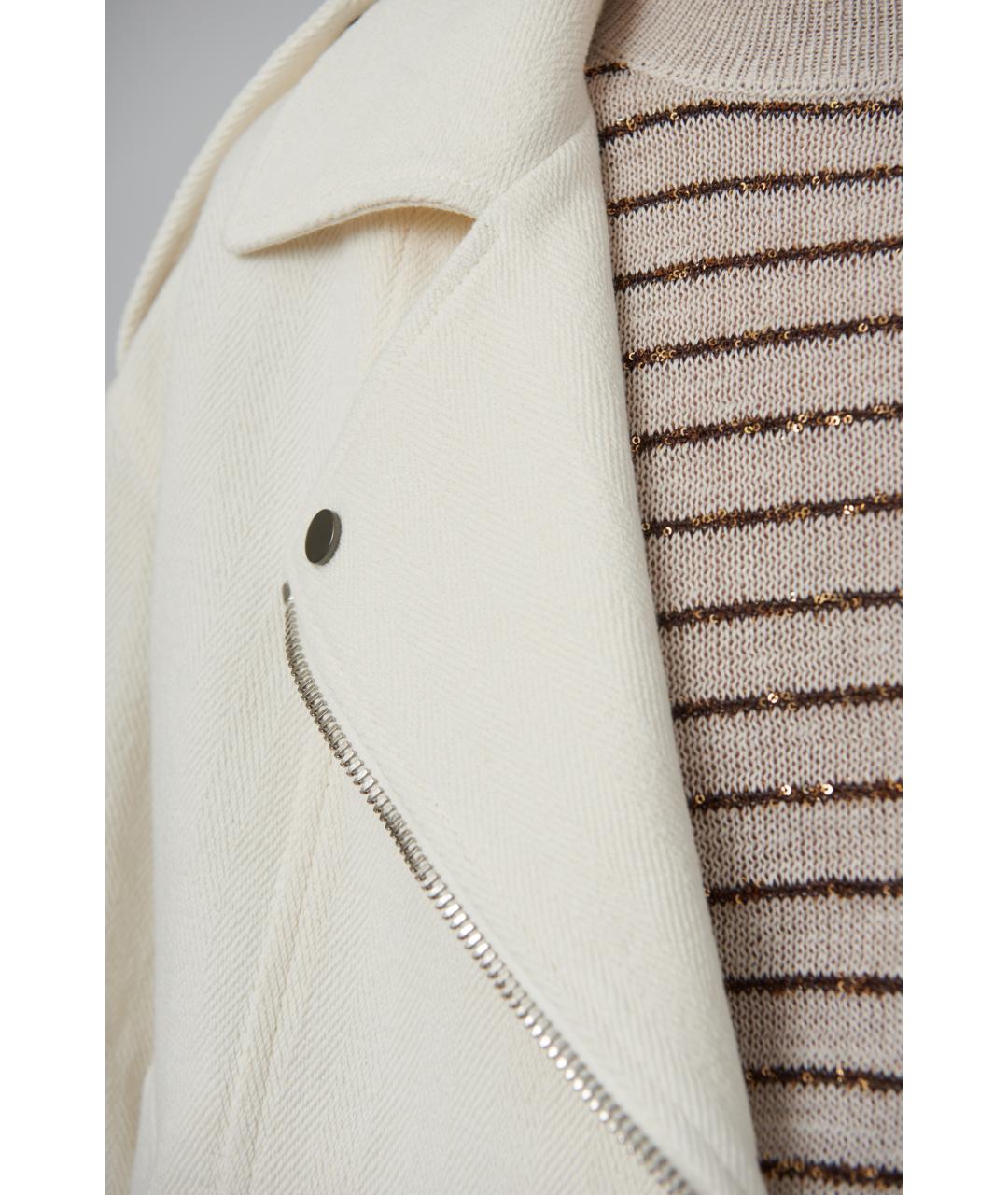 BRUNELLO CUCINELLI Белая хлопковая куртка, фото 5