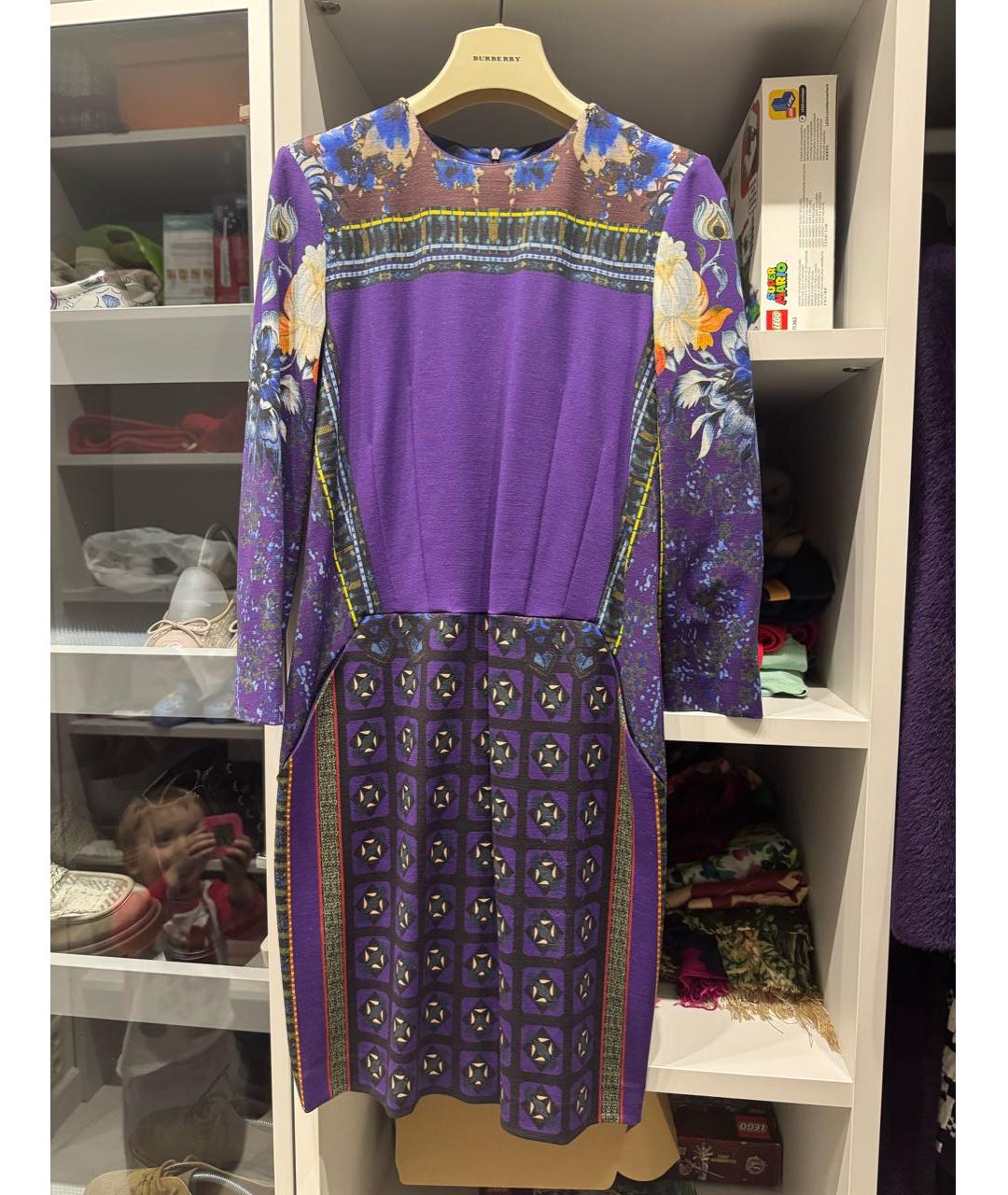 ETRO Мульти шерстяное повседневное платье, фото 4