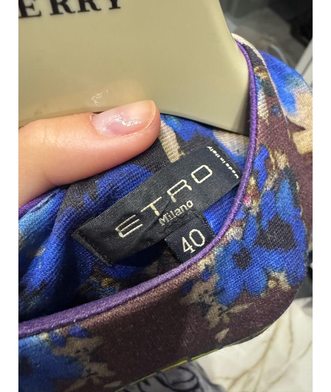ETRO Мульти шерстяное повседневное платье, фото 3
