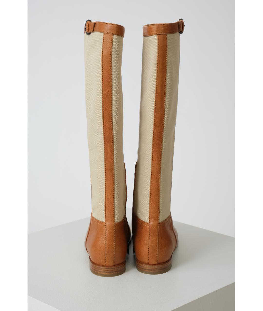 BOTTEGA VENETA Бежевые кожаные сапоги, фото 3