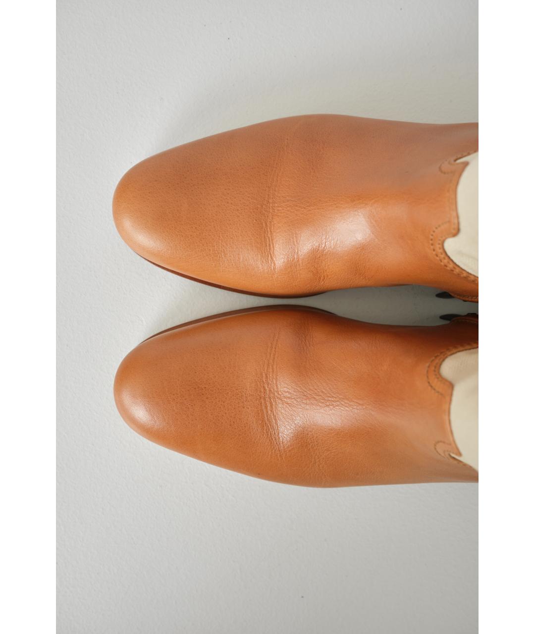 BOTTEGA VENETA Бежевые кожаные сапоги, фото 5