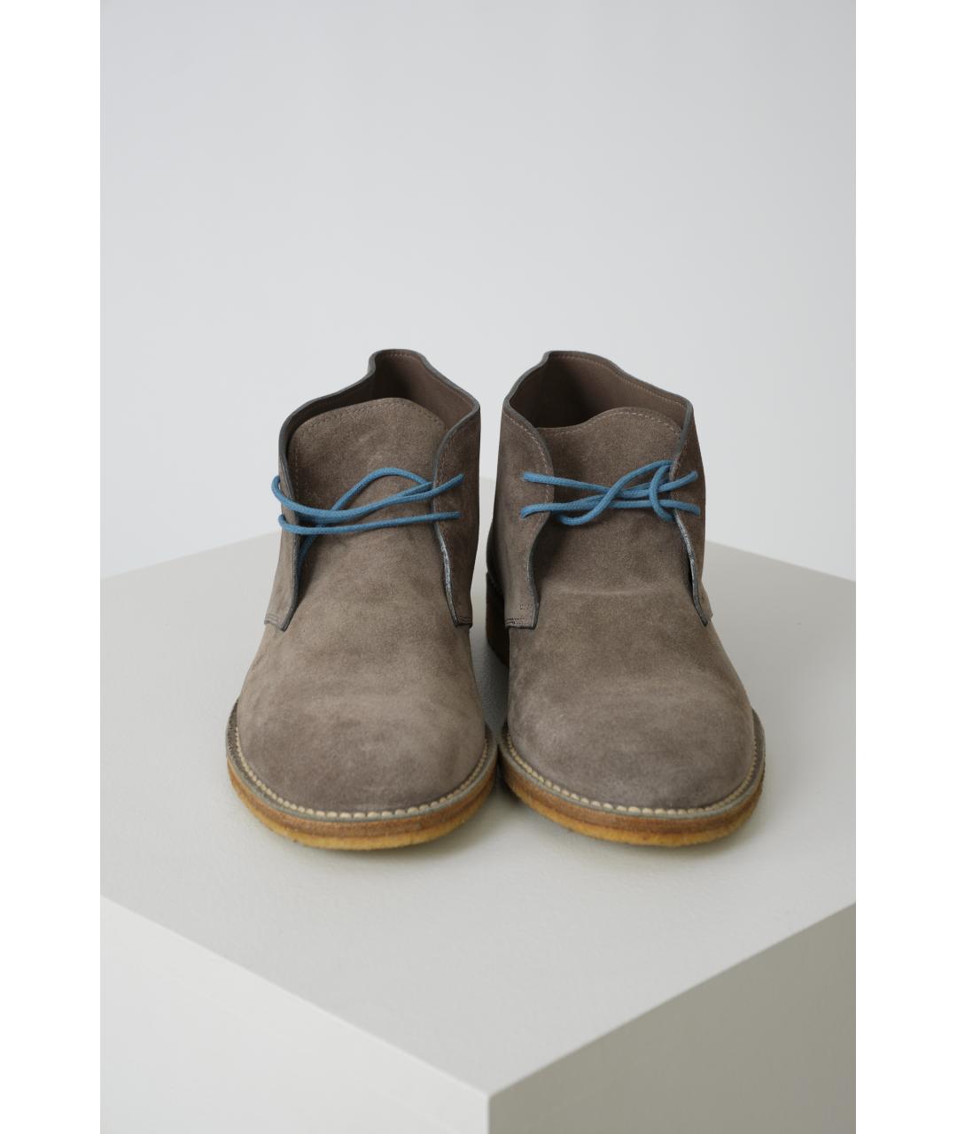 BOTTEGA VENETA Серые замшевые ботинки, фото 4