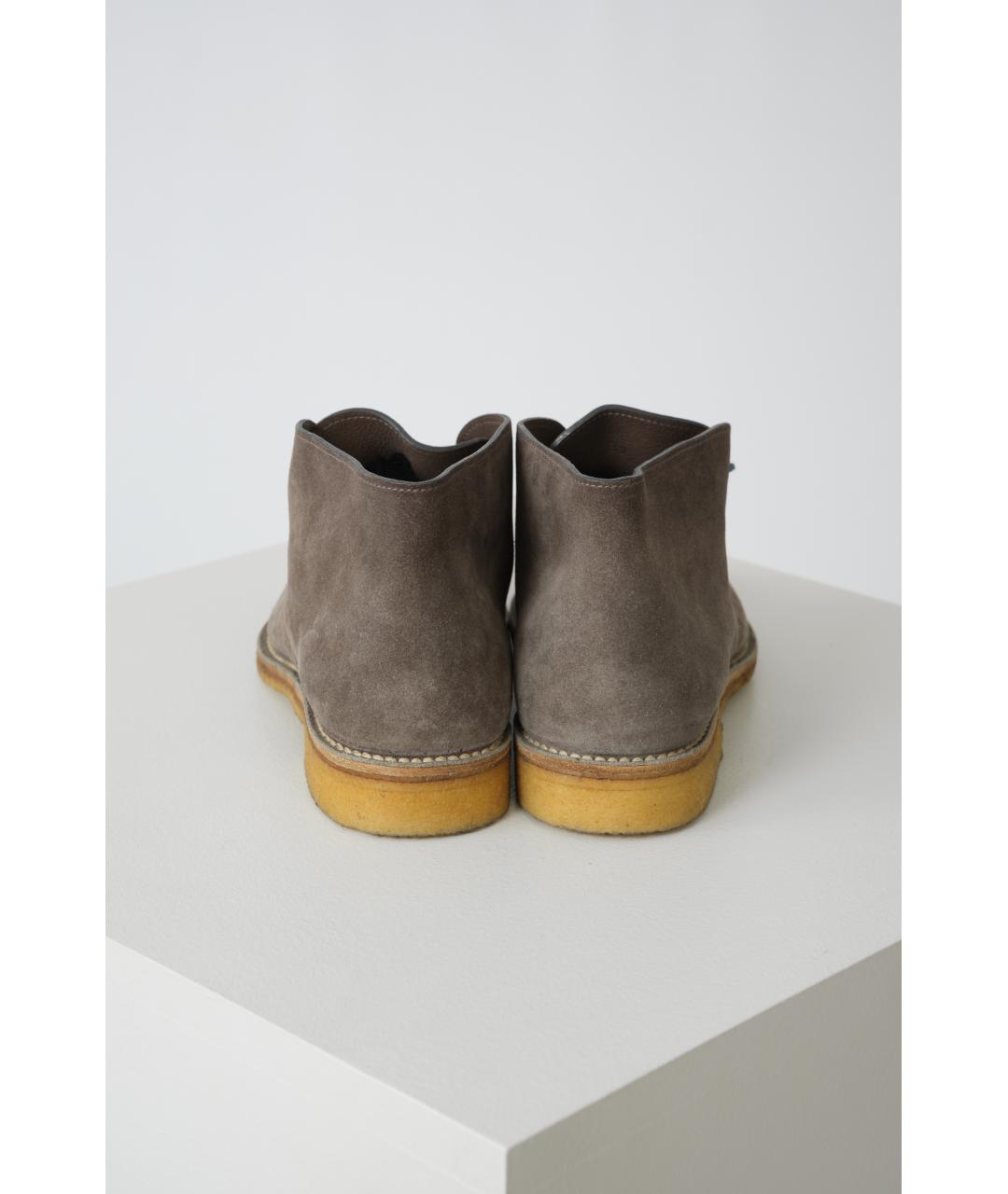 BOTTEGA VENETA Серые замшевые ботинки, фото 3