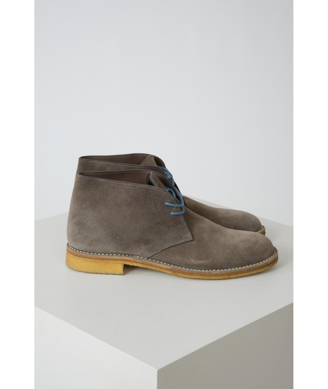 BOTTEGA VENETA Серые замшевые ботинки, фото 6