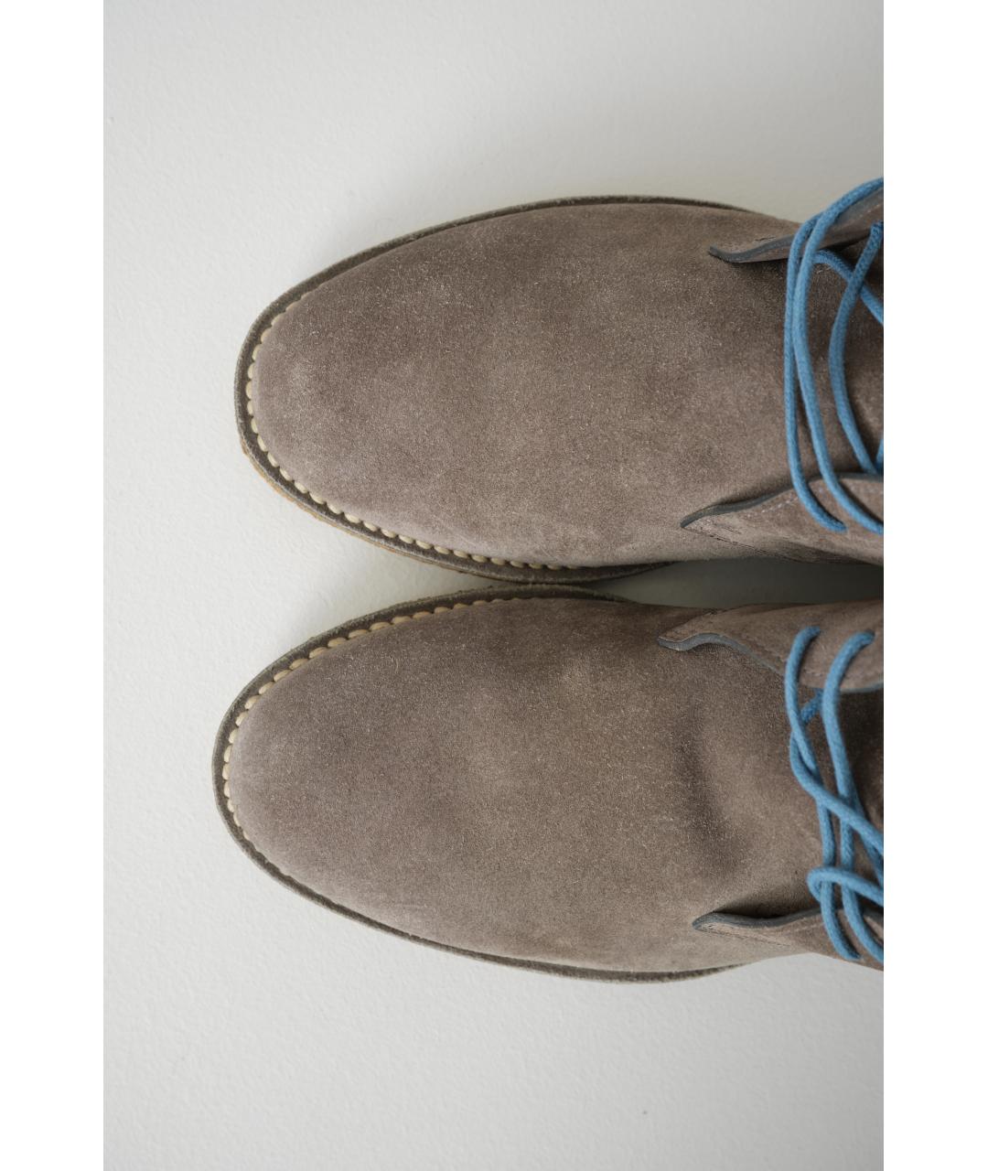 BOTTEGA VENETA Серые замшевые ботинки, фото 5