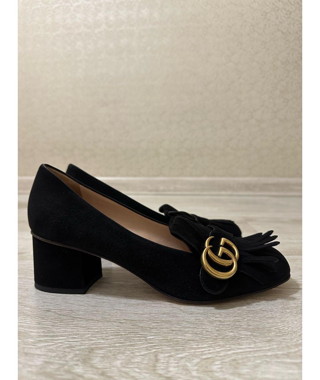 GUCCI Черные замшевые туфли, фото 7