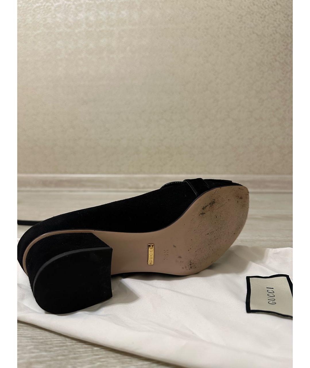 GUCCI Черные замшевые туфли, фото 5