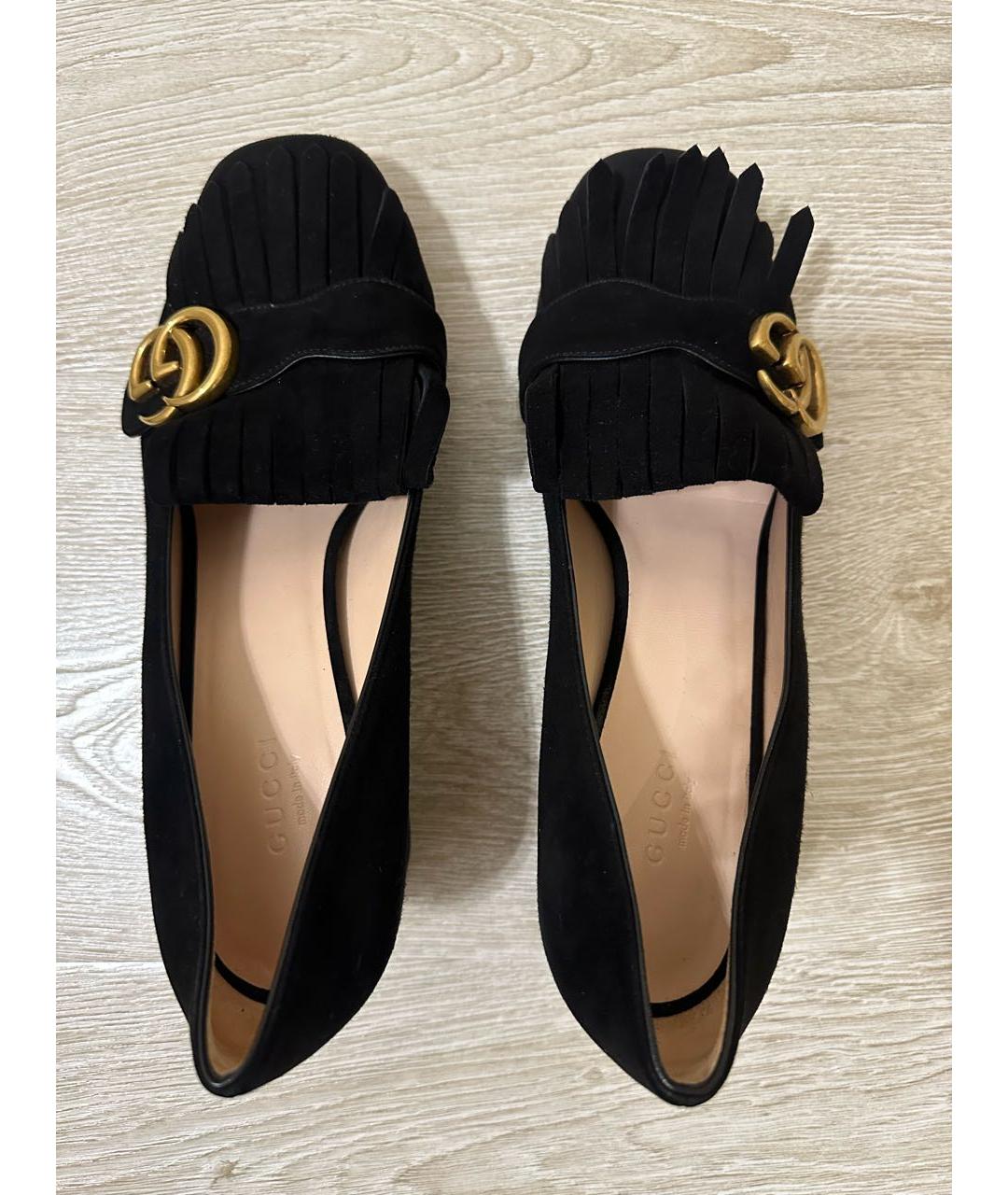 GUCCI Черные замшевые туфли, фото 3