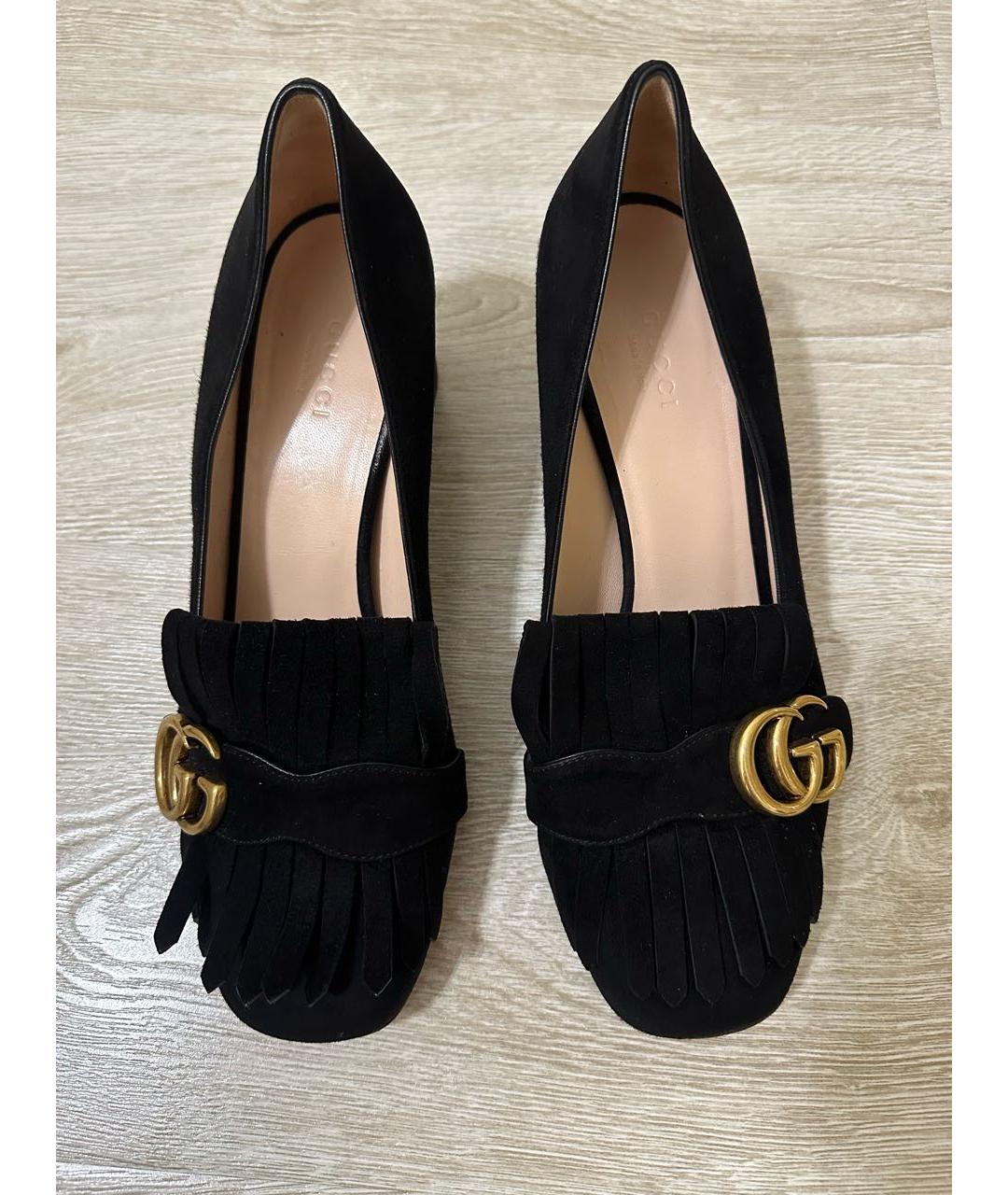 GUCCI Черные замшевые туфли, фото 2