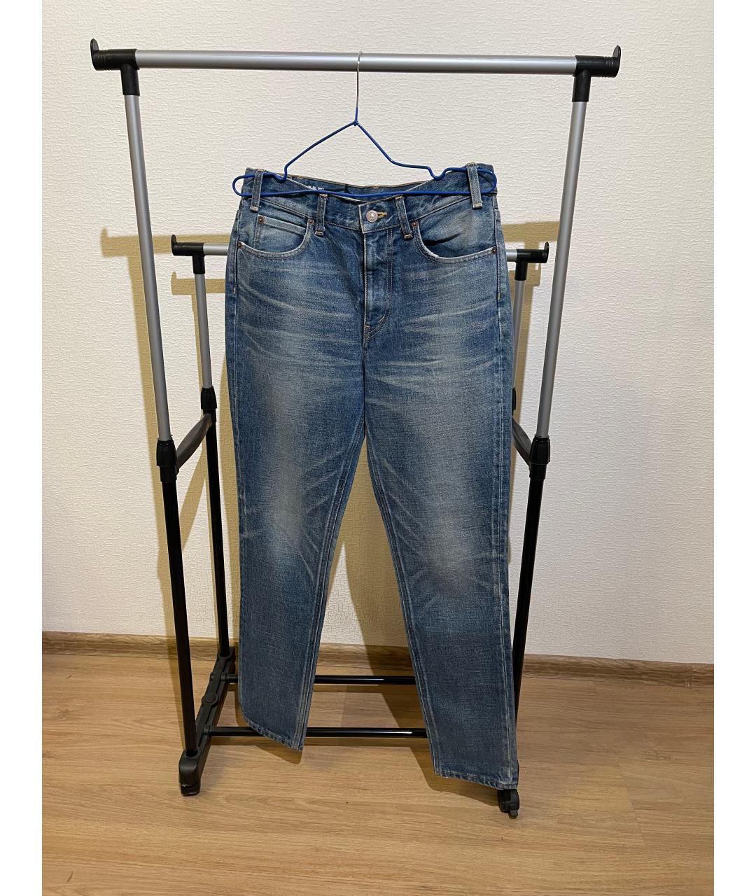 CELINE Темно-синие хлопковые прямые джинсы, фото 5