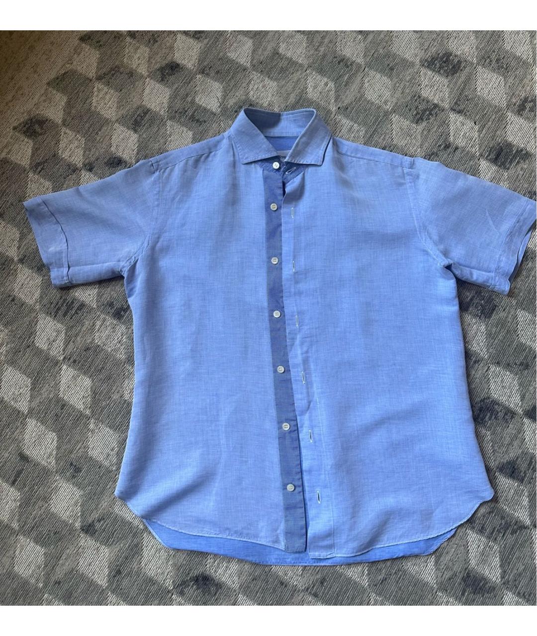 BRIONI Голубая льняная рубашка, фото 7
