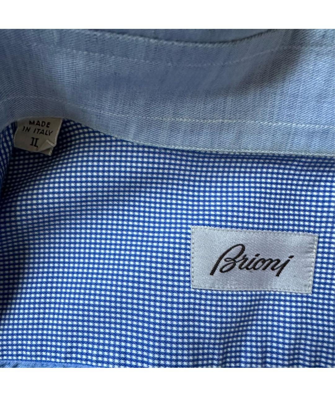BRIONI Голубая льняная рубашка, фото 6