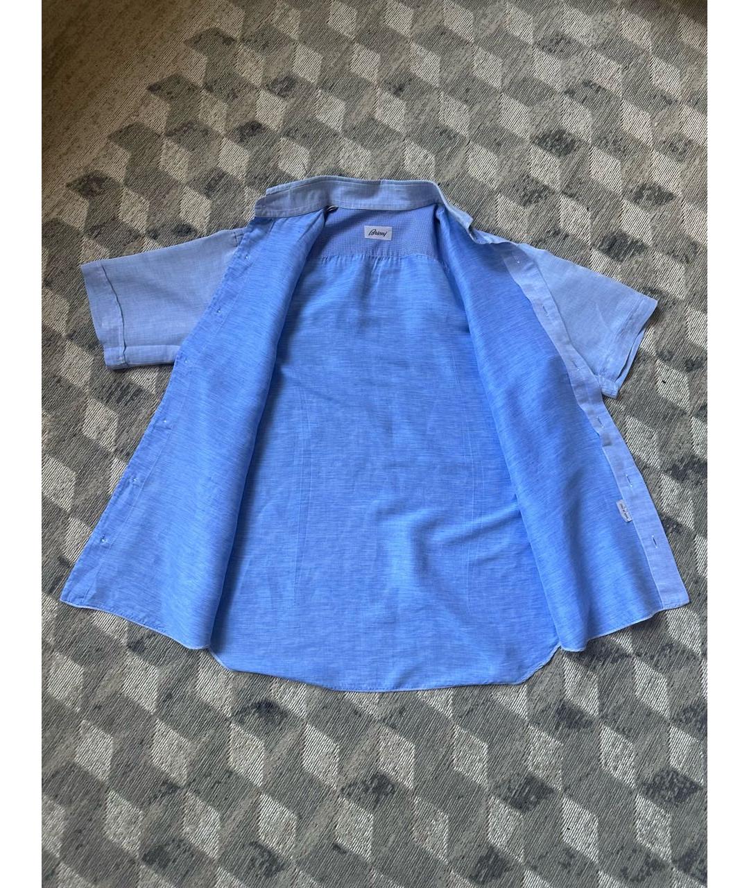 BRIONI Голубая льняная рубашка, фото 2