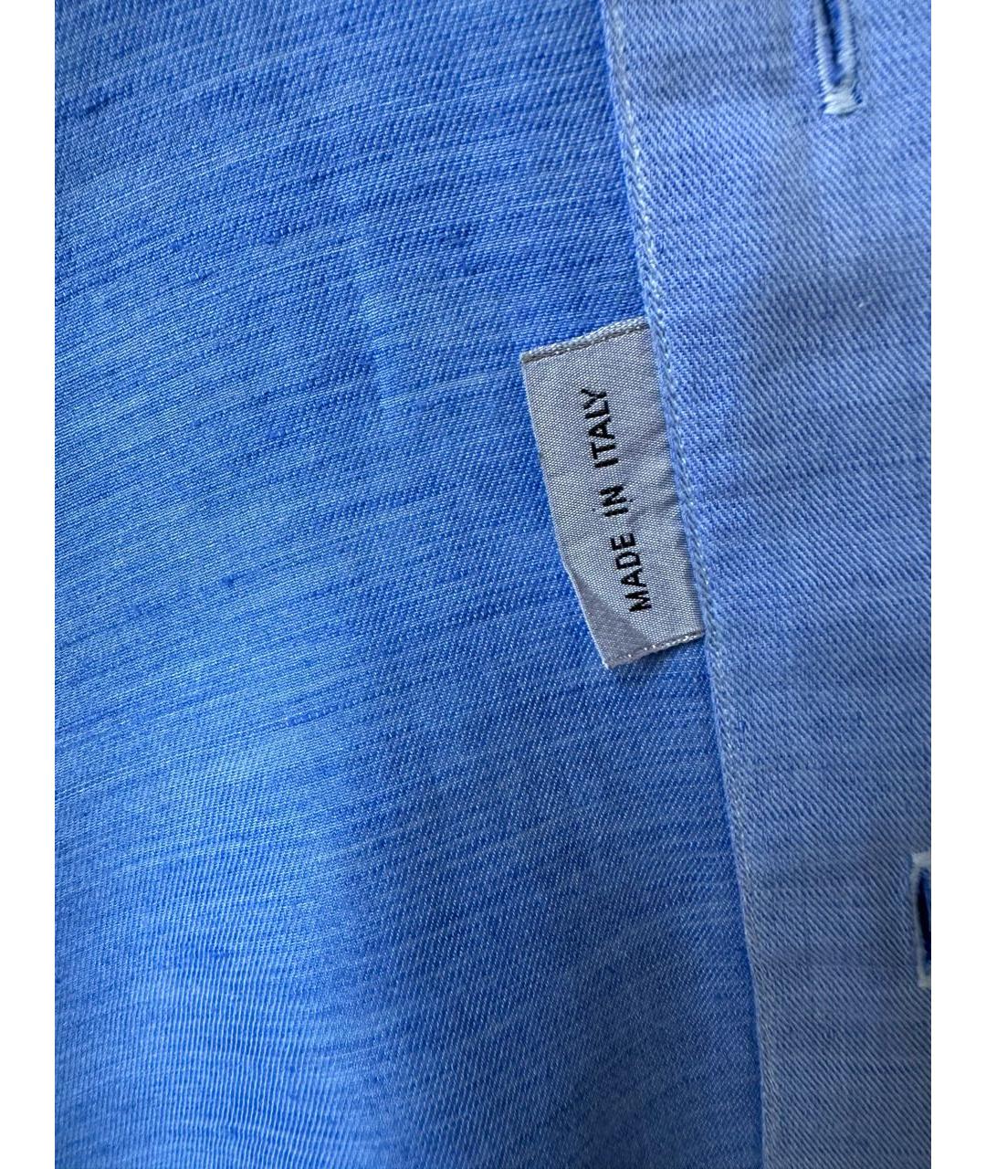 BRIONI Голубая льняная рубашка, фото 4