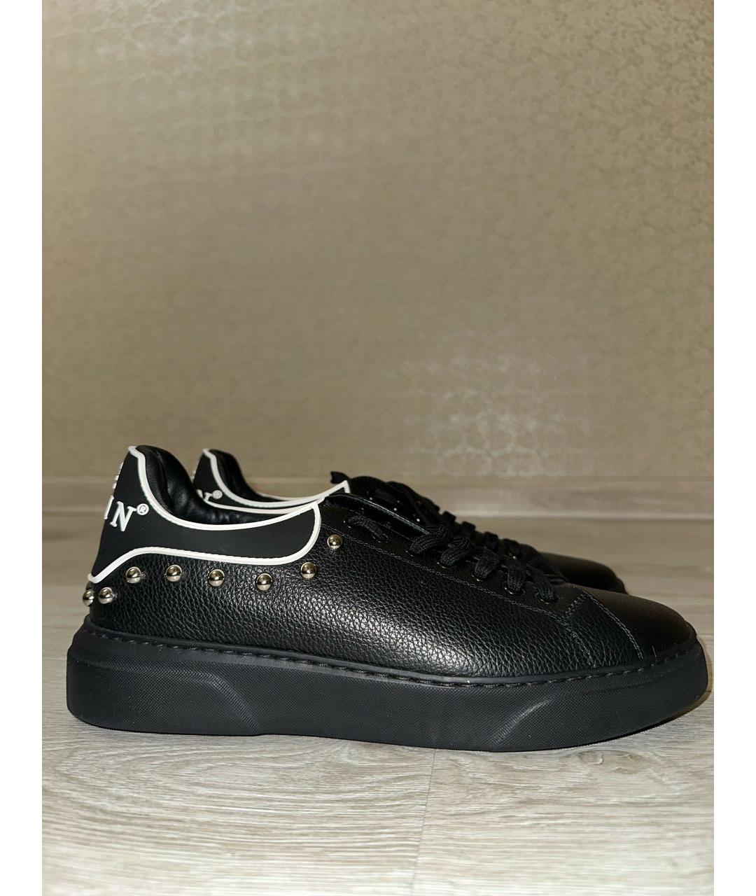 PHILIPP PLEIN Черные кожаные кеды, фото 8
