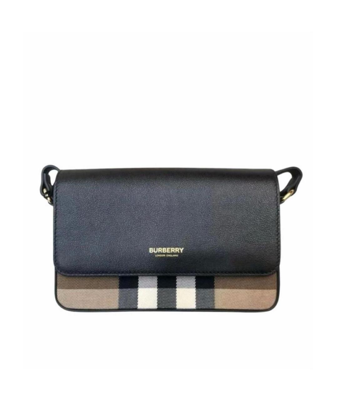 BURBERRY Черная кожаная сумка через плечо, фото 4