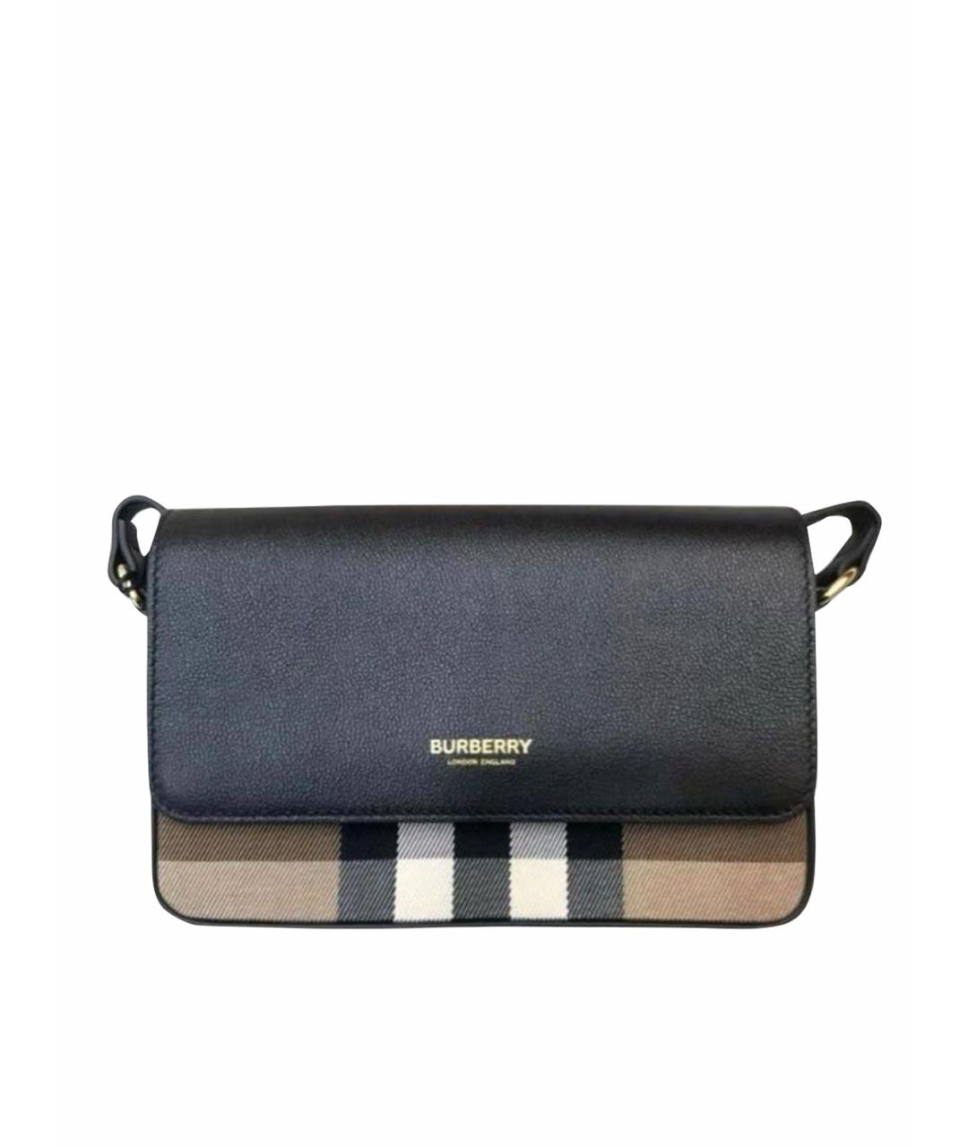 BURBERRY Черная кожаная сумка через плечо, фото 1